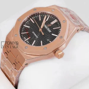 Rose Gold Black Dial Automatic Watch