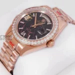 Rose Gold Black Neon Dial Automatic Watch