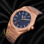 Rose Gold Blue Dial Chain Watch