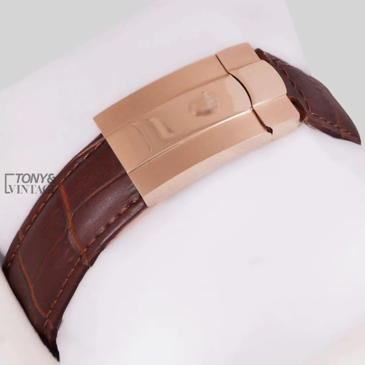 Rose Gold Case Brown Dial & Leather Strap Automatic Watch