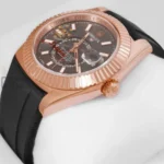 Rose Gold Case Charcoal Dial Automatic Watch