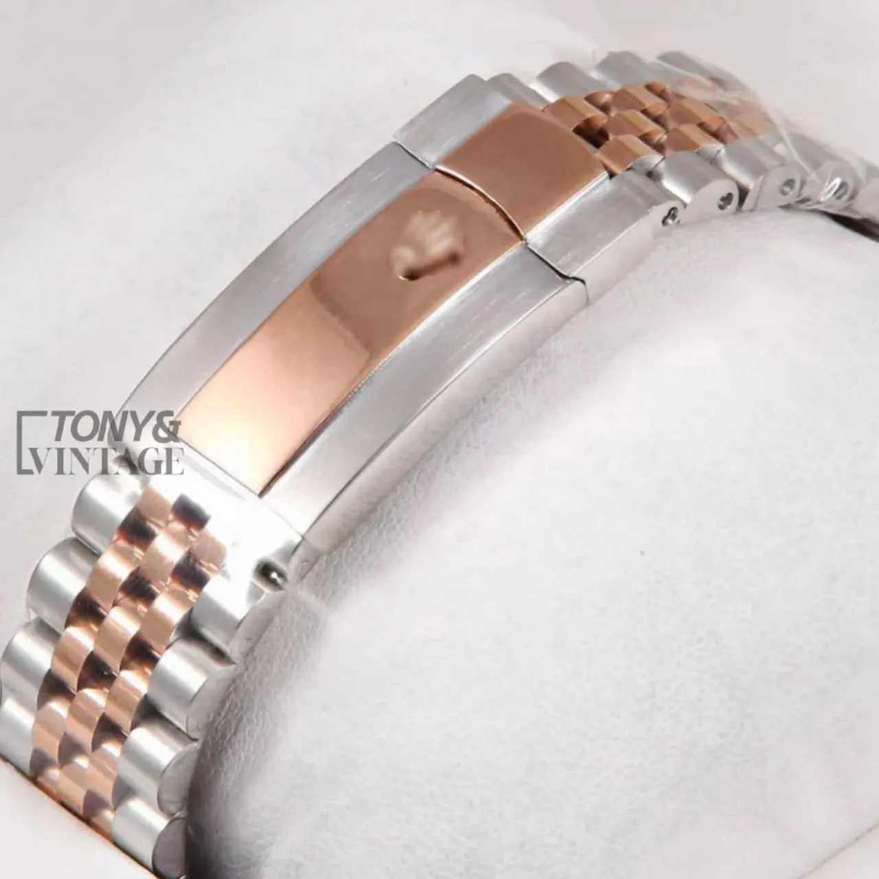 Rose Gold Two Tone Black Dial