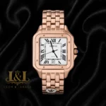 Rose Gold Watch With White Dial