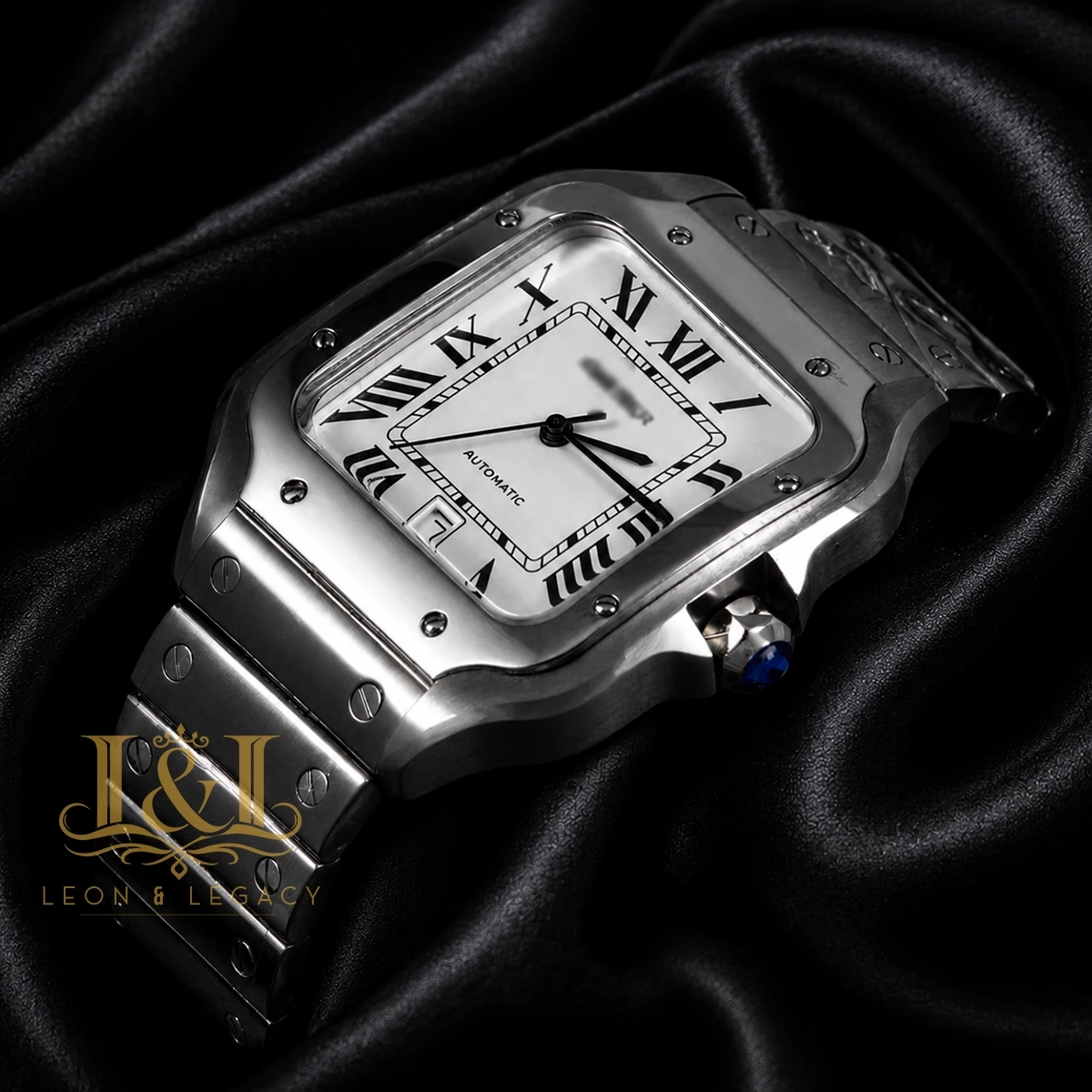 Silver Automatic Watch With White Dial