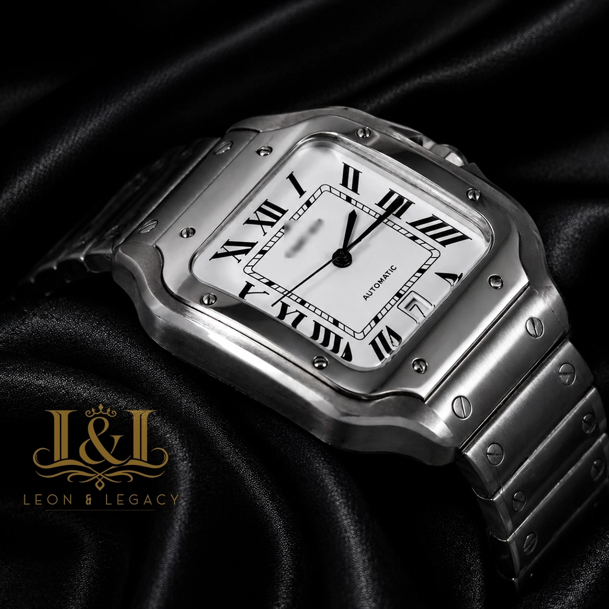 Silver Automatic Watch With White Dial 2 copy