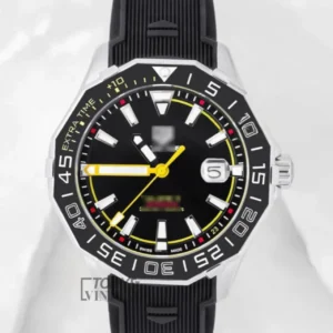 Silver Automatic Watch with Black Dial and Bezel