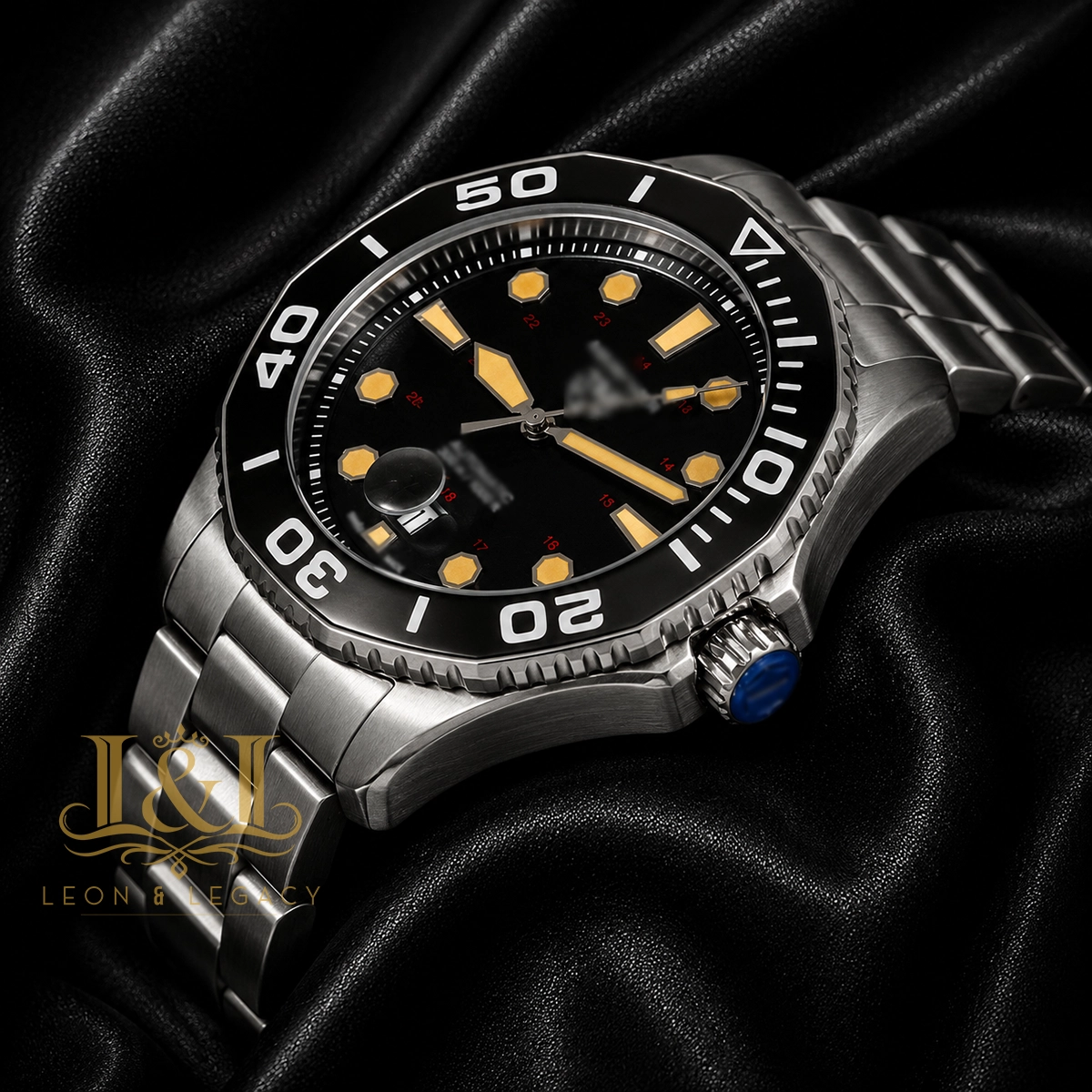 Silver Automatic Watch with Black Dial1 copy