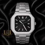 Silver Automatic Watch with Gray Dial