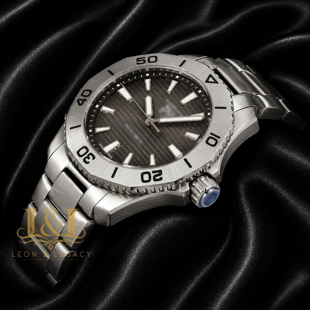 Silver Automatic Watch with Grey Dial1 copy