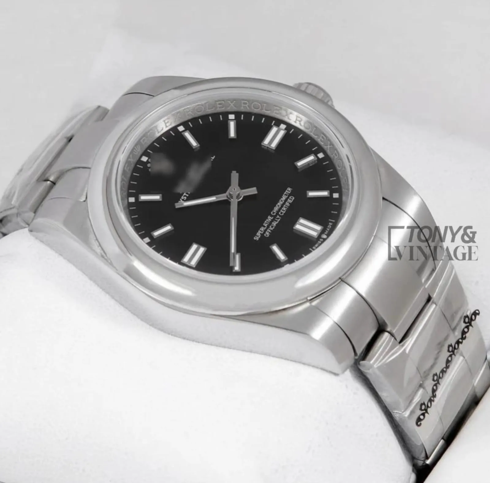Silver Black Dial Automatic Watch