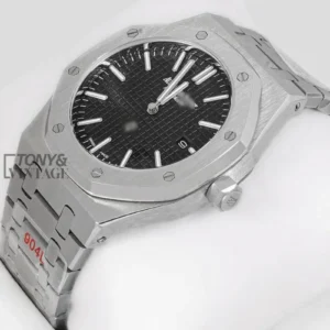 Silver Black Dial Chain Watch