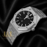 Silver Black Dial Chain Watch