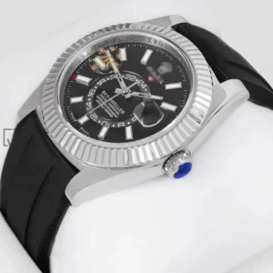 Silver Case Black Dial Automatic Watch