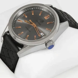 Silver Case with Grey Dial & Black Rubber Strap Watch