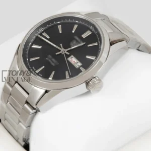 Silver Chain Automatic Watch with Black Dial
