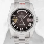 Silver Gray Dial Fluted Bezel