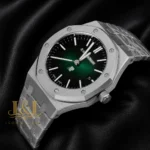 Silver Green Dial Chain Watch for Men