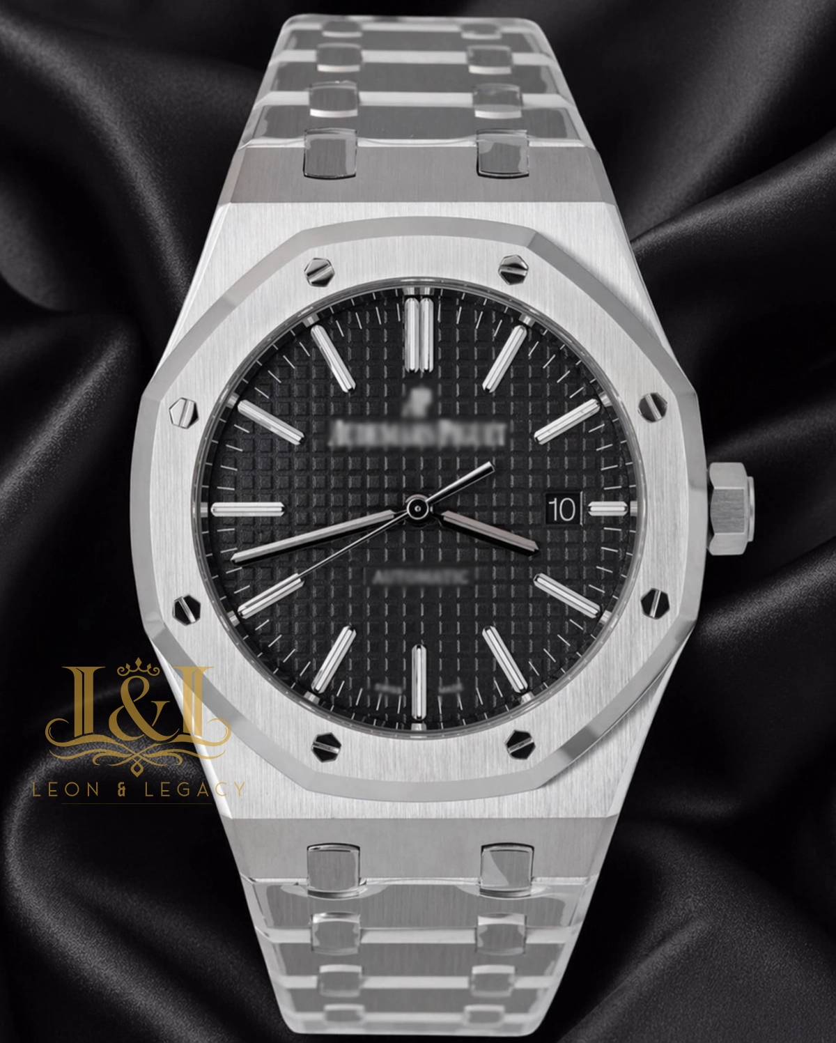 Silver Premium Black Dial PPF Automatic Watch 1 copy