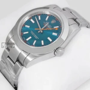 Silver Sea Green Dial Automatic Watch