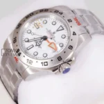 Silver Stainless Steel Automatic Watch with White Dial