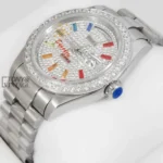 Silver Stone Dial & Bezel Automatic Watch