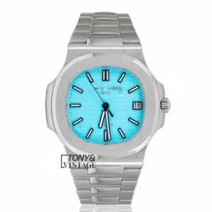 Silver Chain Watch in Tiffany Blue Dial