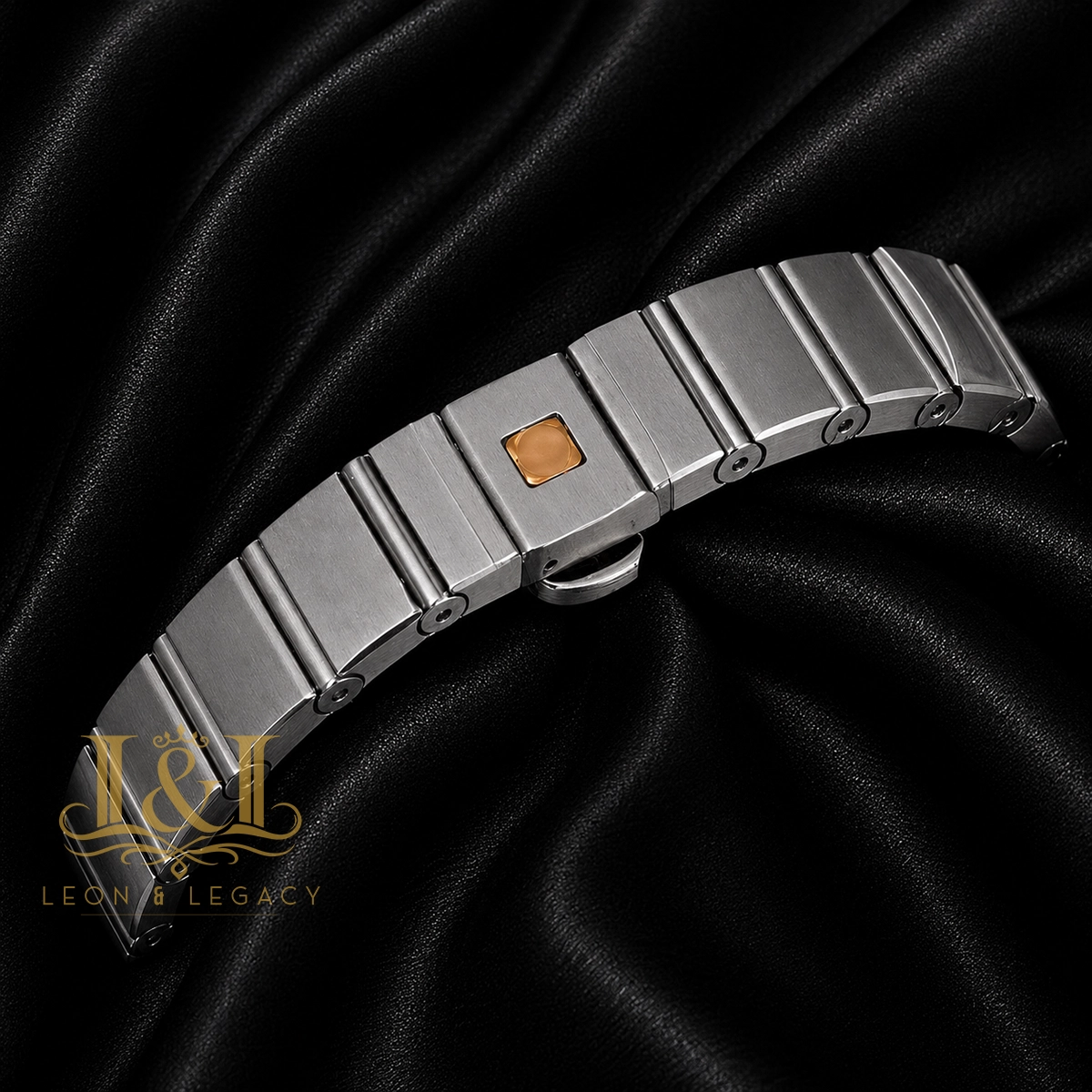 Silver With White Dial Stone Bezel Ladies Watch
