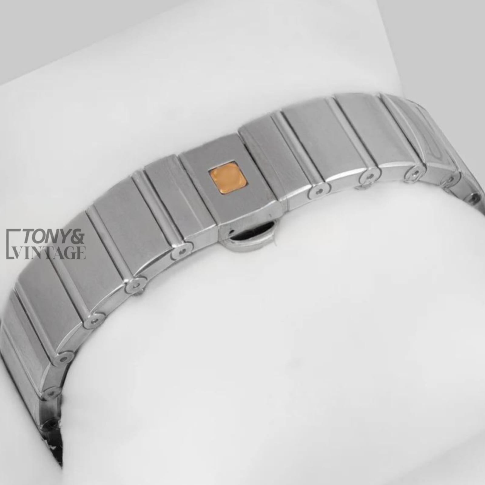 Silver With White Dial Stone Bezel Ladies Watch