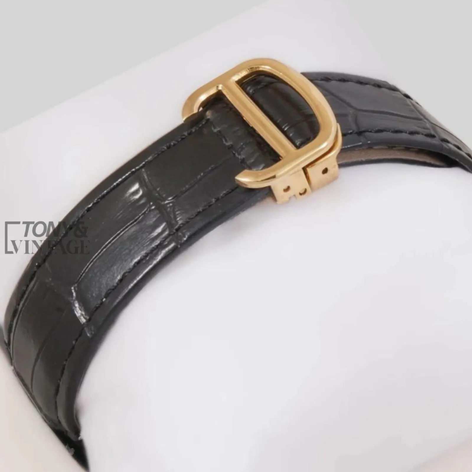 Tourbillon Yellow Gold Watch With Brown Dial and Leather Strap