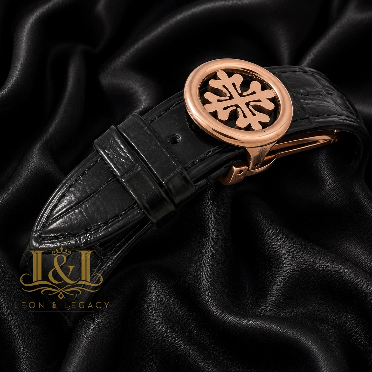 Transparent Skeleton Dial Rose Gold Case Black Leather Strap for Men