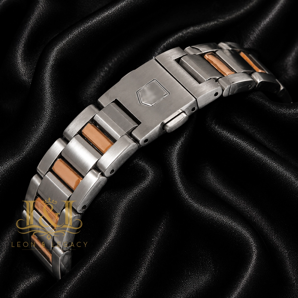 Two-Tone Rose Gold Automatic Watch with White Dial