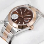Two Tone Rose Gold Brown Dial