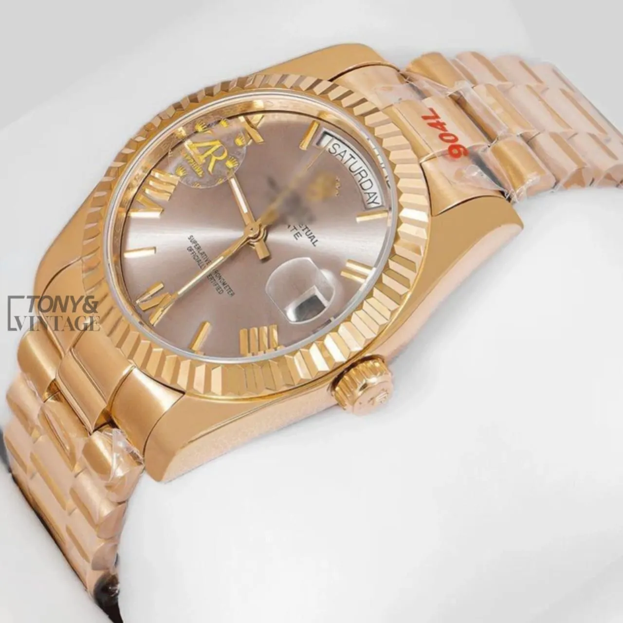 Two Tone Rose Gold Charcoal Gray Dial