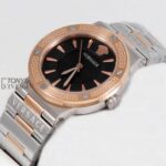 Two Tone Rose Gold With Black Dial Ladies Watch