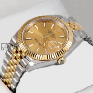 Two Tone Yellow Gold Automatic Watch with Classic Dial