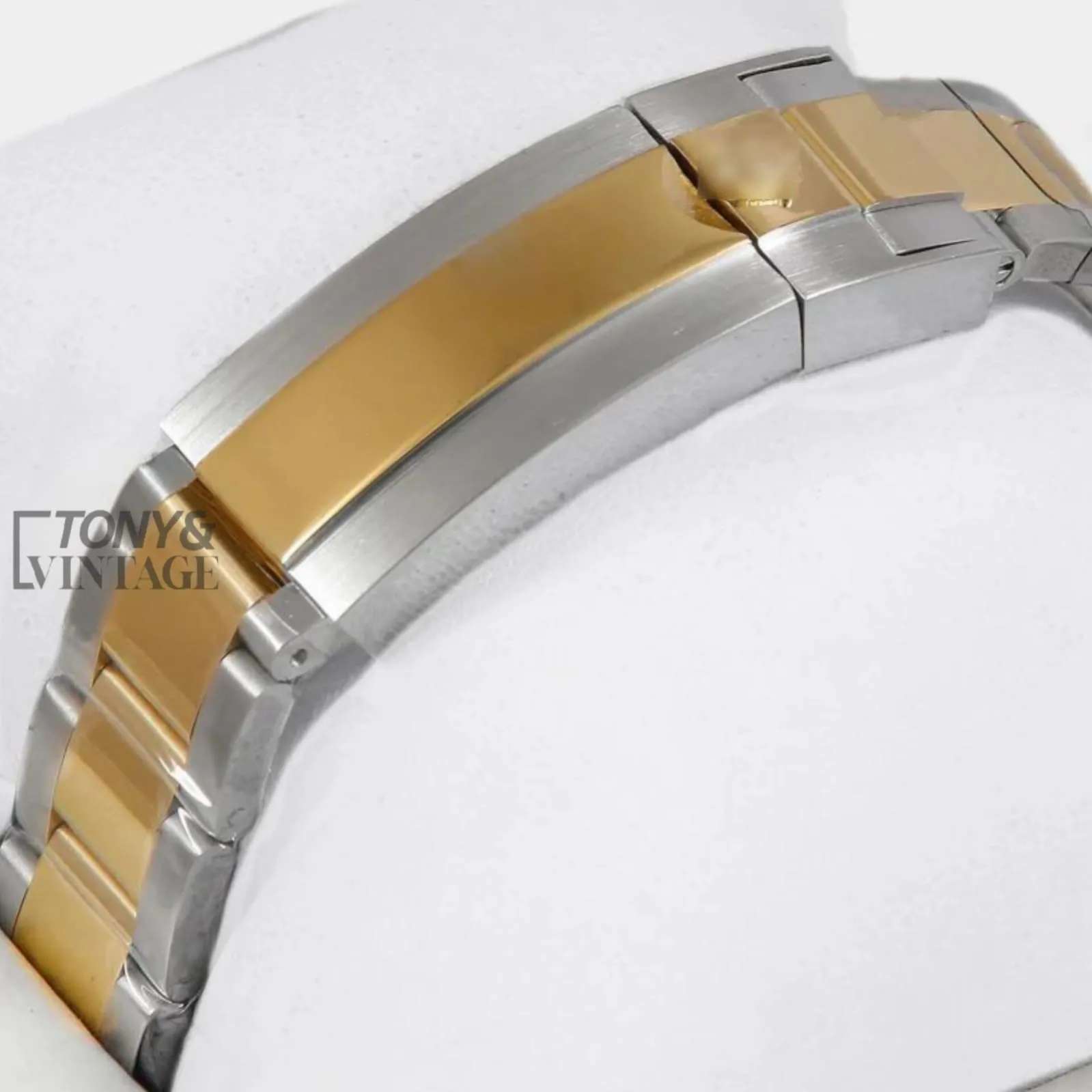 Two Tone Yellow Gold Blue Dial & Bezel Automatic Watch