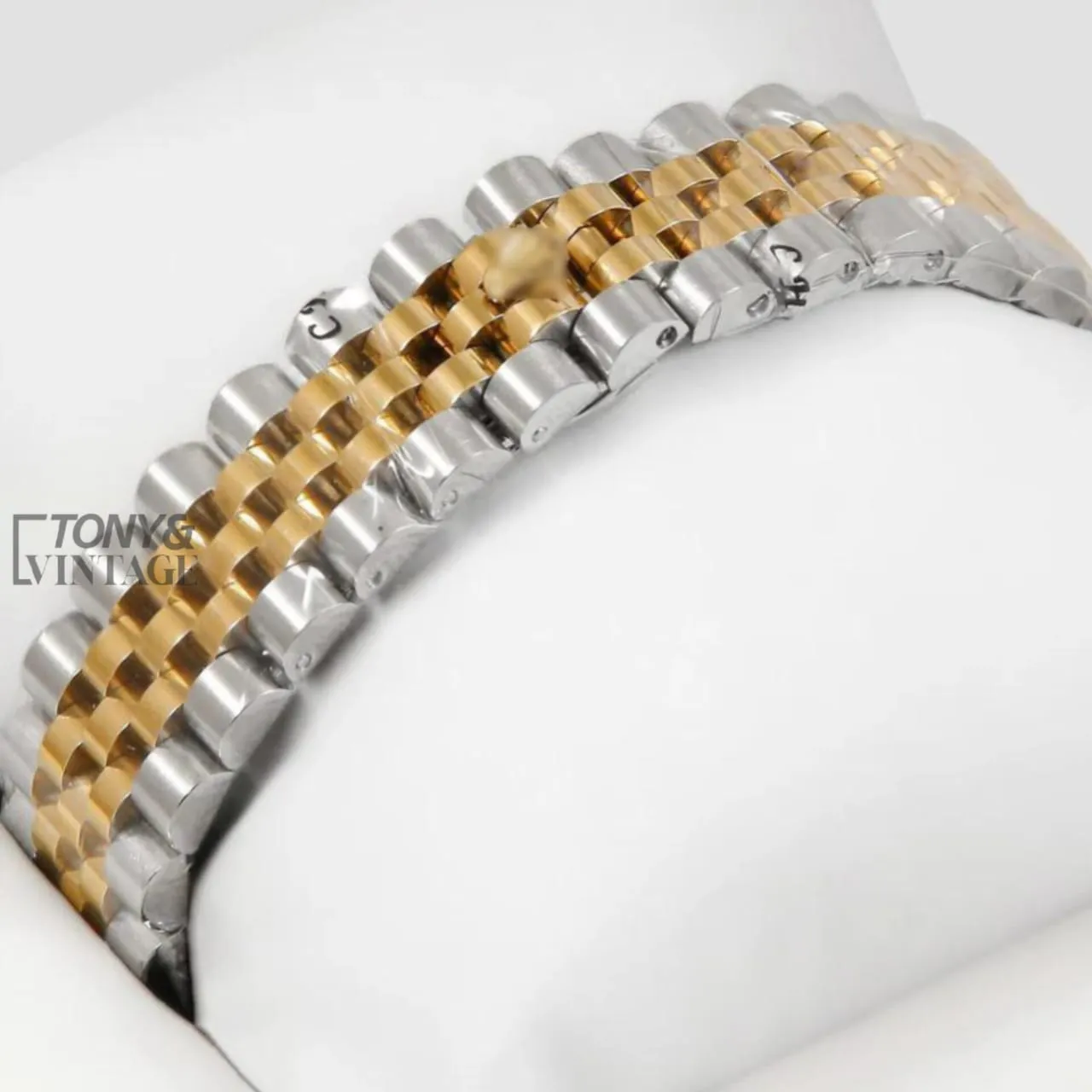 Two Tone Yellow Gold Green Dial Automatic Watch