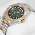 Two Tone Yellow Gold Green Dial
