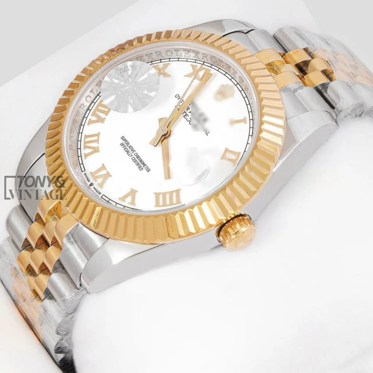 Two-Tone-Yellow-Gold-White-Dial-Roman-Index-Automatic-Watch1.webp