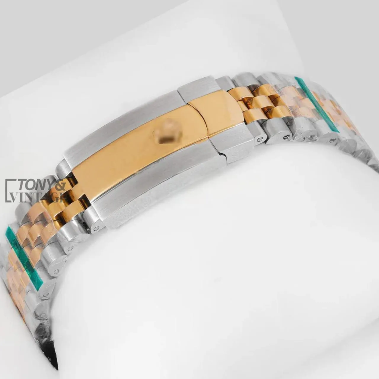 Two Tone Yellow Gold White Dial Roman Index Automatic Watch