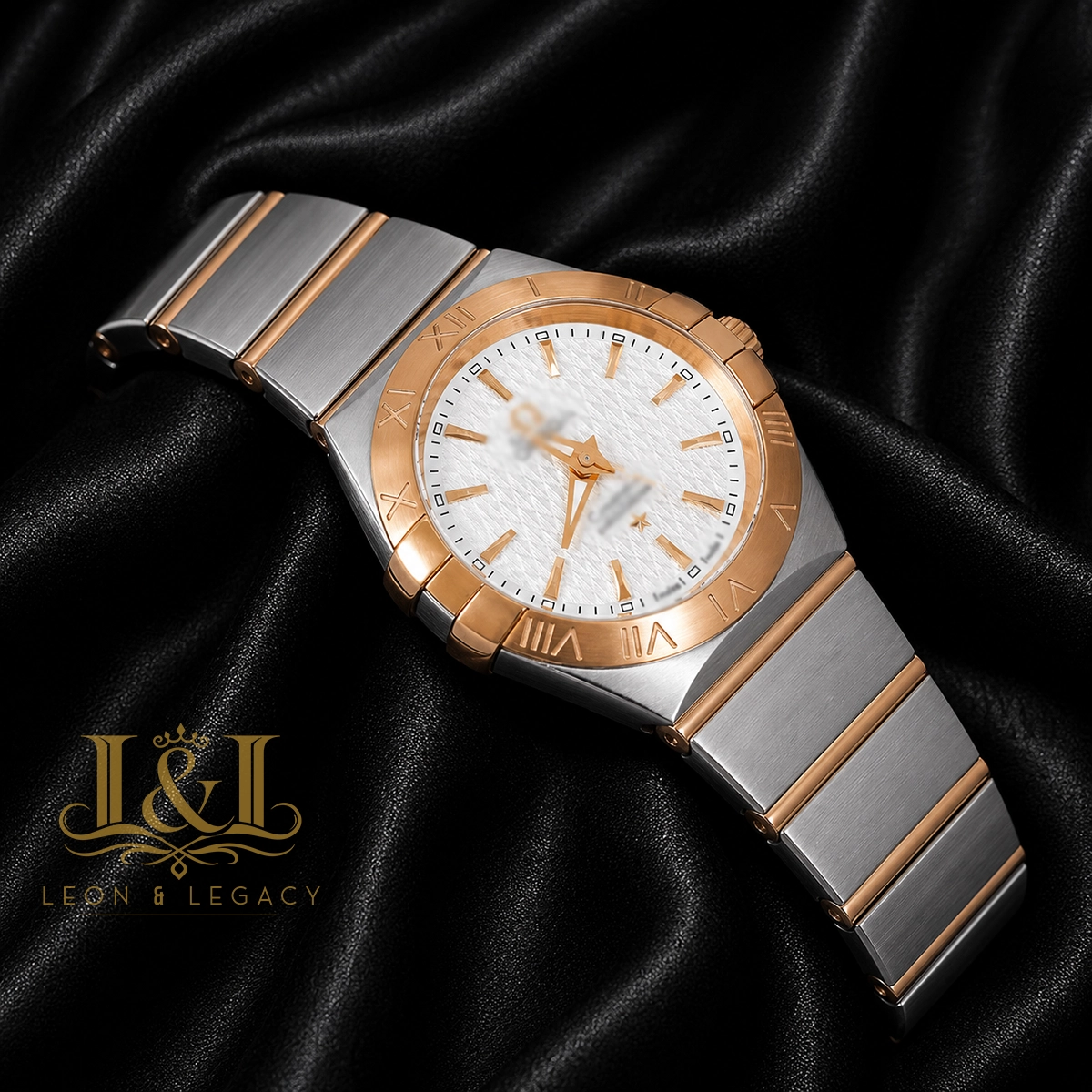 Two Tone Yellow Gold With White Dial Ladies Watch