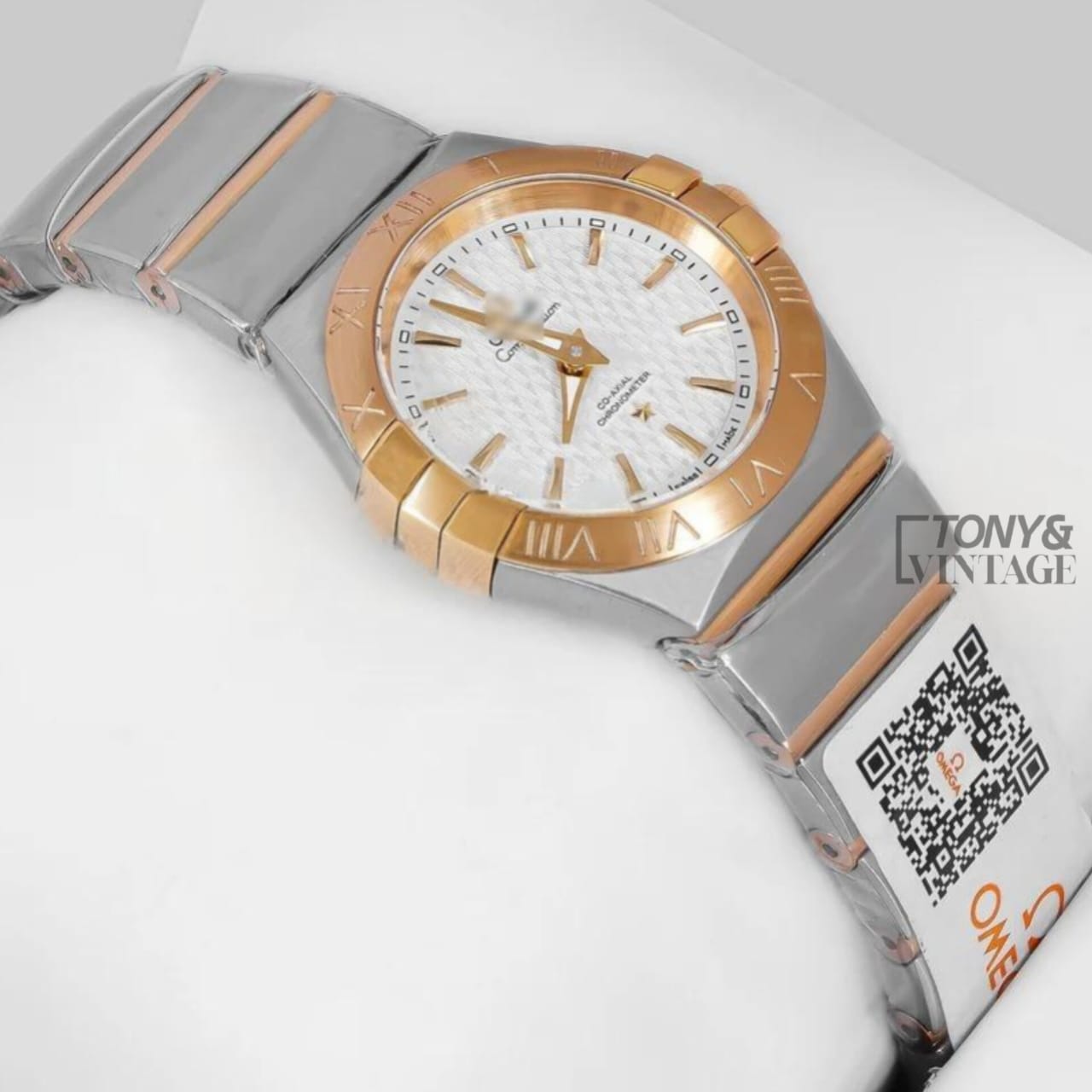 Two Tone Yellow Gold With White Dial Ladies Watch