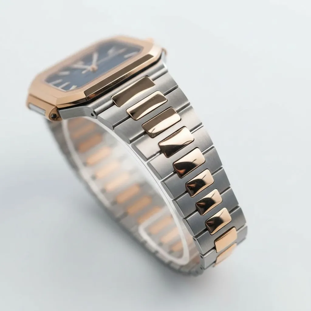 Two tone Rose Gold Blue Dial Watch