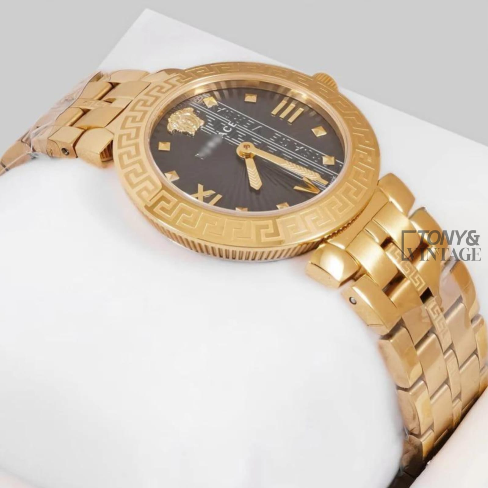 Yellow Gold With Black Dial Ladies Watch