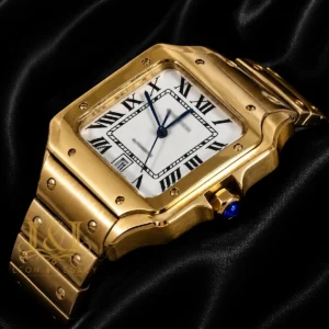 Yellow Gold Automatic Watch With White Dial