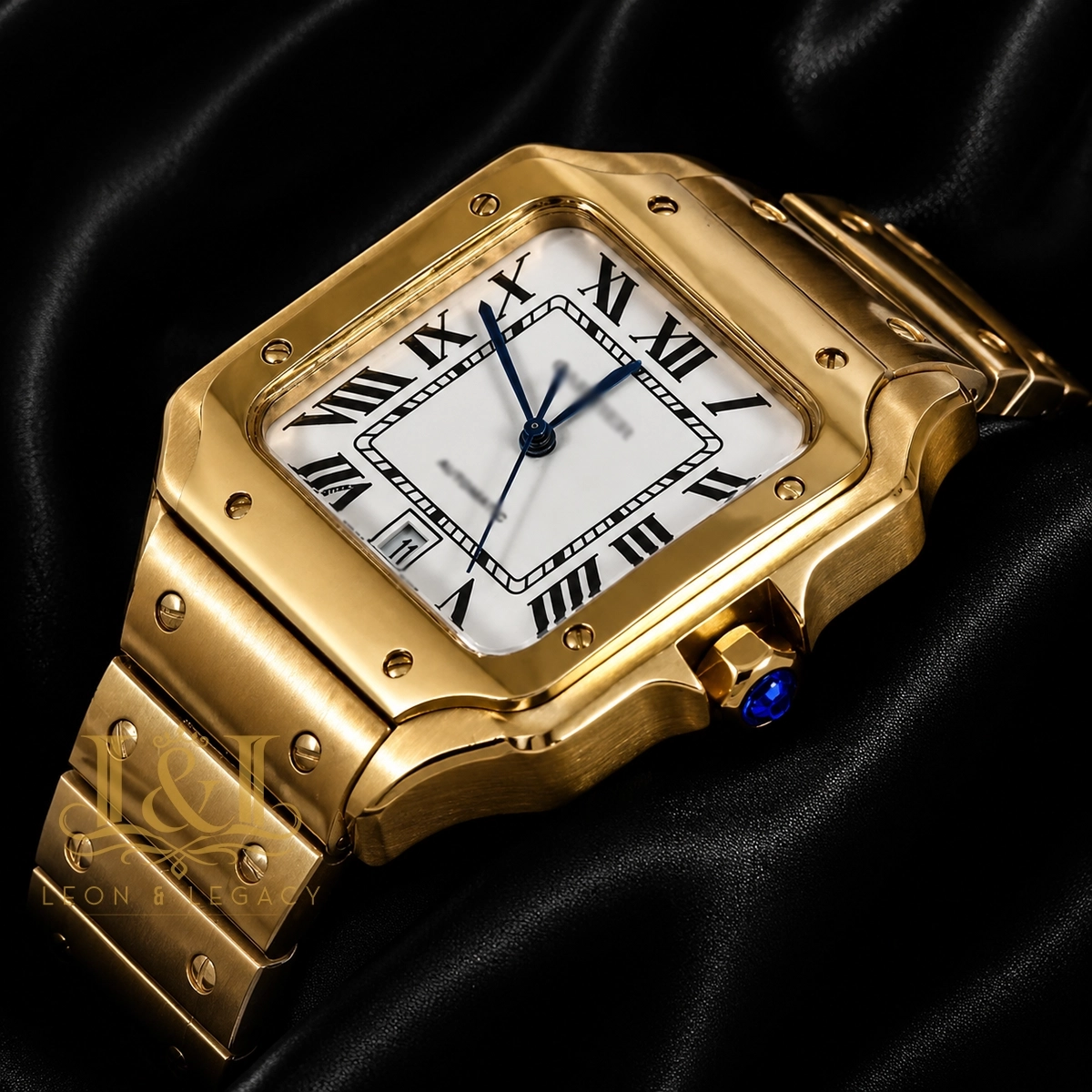 Yellow Gold Automatic Watch With White Dial 1 copy