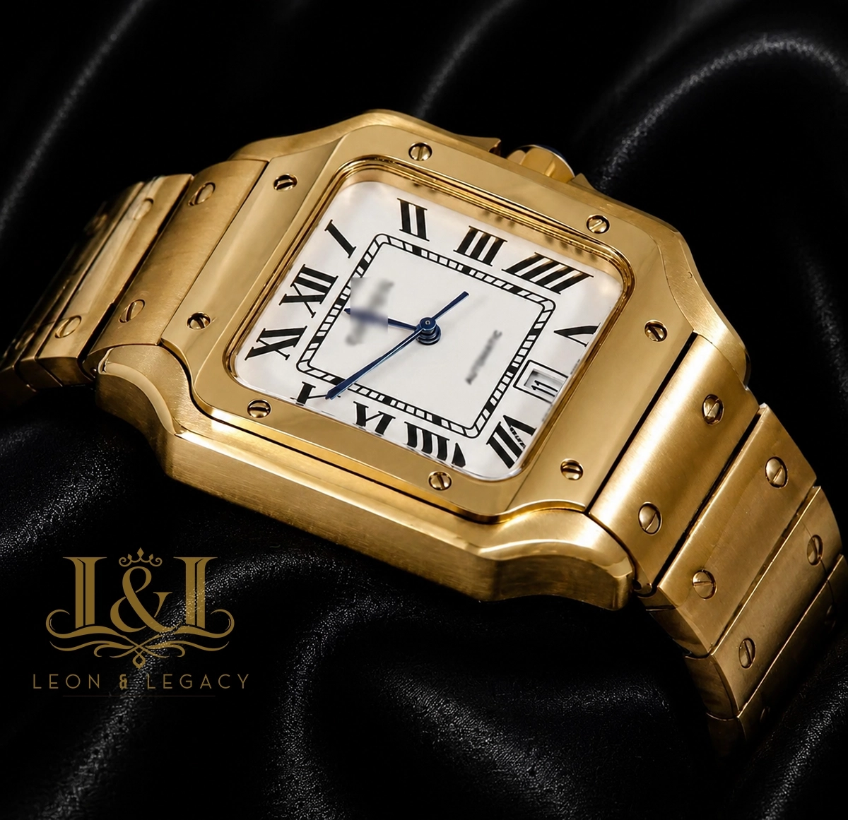 Yellow Gold Automatic Watch With White Dial