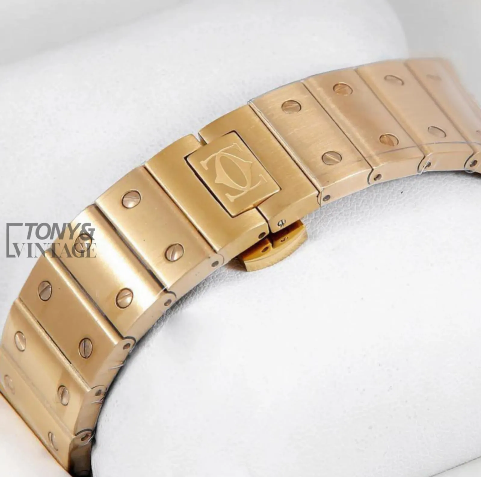 Yellow Gold Automatic Watch With White Dial