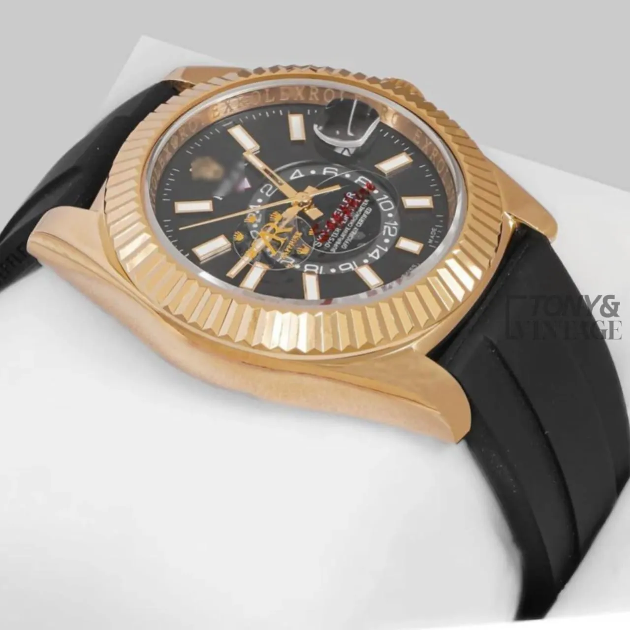 Yellow Gold Case Black Dial Automatic Watch