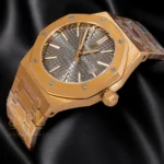 Yellow Gold Gray Dial Chain Watch